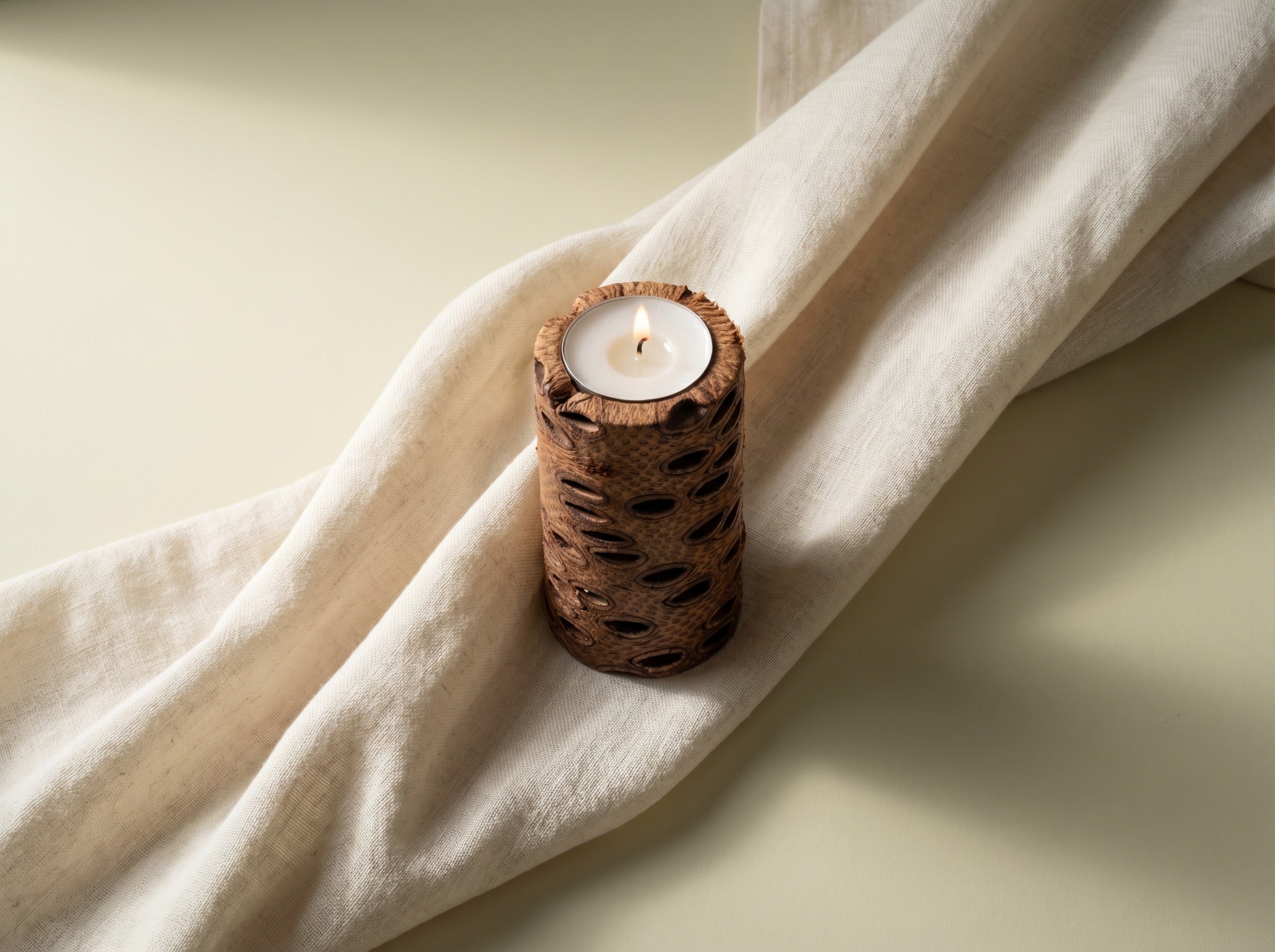 Banksia Tea Light Candle Holder – Handcrafted Natural Australian Decor